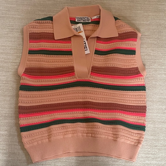 Essentiel Antwerp Tops - Essentiel Antwerp Multicolor Striped Sleeveless Blouse
